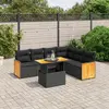 Image de vidaXL Salon de jardin 7 pcs - Noir