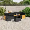 Image de vidaXL Salon de jardin 8 pcs - Noir