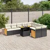 Image de Vidaxl Salon de Jardin 10 pcs avec Coussins - Noir / Résine Tressée
