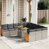 Image de vidaXL Salon de jardin 11 pcs - Gris