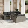 Image de vidaXL Salon de jardin 11 pcs - Gris clair résine tressée