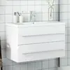 Image de vidaXL Armoire lavabo avec bassin blanc