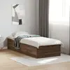 Image de vidaXL Cadre de lit sans matelas chêne marron 75x190cm bois ingénierie