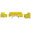 Image de vidaXL Ensemble de Canapés 4 pcs Jaune Clair