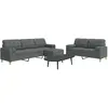 Image de VidaXL Ensemble 3 pcs - Gris foncé