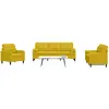 Image de vidaXL Canapés 3 pcs Velours - Jaune