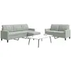 Image de vidaXL Ensemble de canapés 3 pcs - Gris clair - Velours