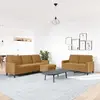 Image de vidaXL Ensemble de canapés 3 pcs avec coussins - Marron velours