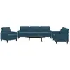 Image de vidaXL Ensemble de canapés 3 pcs avec coussins - Bleu Velours