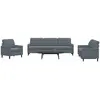 Image de vidaXL Ensemble de canapés 4 pcs - Gris foncé