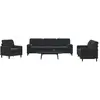 Image de VidaXL Ensemble de Canapés 3pcs Noir Velours