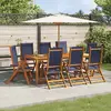 Image de vidaXL Chaises pliables de jardin bois et textilène