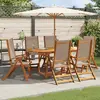 Image de vidaXL Chaises pliables de jardin Lot de 6 Acacia Taupe