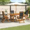 Image de vidaXL Ensemble à manger de jardin 7 pcs Bois d'acacia solide