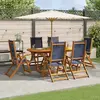 Image de vidaXL Ensemble de jardin bois d'acacia solide textilène - 7 pcs