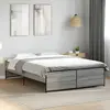 Image de vidaXL Cadre de lit sans matelas sonoma gris 140x190 cm