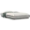 Image de vidaXL Cadre de lit et lumières LED sans matelas gris béton 75x190 cm