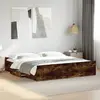Image de vidaXL Cadre de lit avec tiroirs sans matelas chêne fumé 200x200 cm