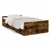 Image de vidaXL Cadre de lit avec tiroirs sans matelas chêne fumé 75x190 cm