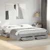 Image de vidaXL Cadre de lit avec tiroirs sans matelas gris béton 200x200 cm