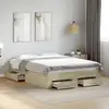 Image de vidaXL Cadre de lit avec tiroirs sans matelas chêne sonoma 140x190 cm