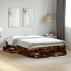 Image de vidaXL Cadre de lit avec tiroirs sans matelas chêne fumé 140x190 cm