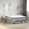 Image de vidaXL Cadre de lit avec tiroirs sans matelas gris béton 120x190 cm