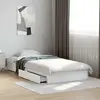 Image de vidaXL Cadre de lit avec tiroirs sans matelas blanc 75x190 cm