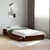 Image de vidaXL Cadre de lit avec tiroirs sans matelas chêne marron 75x190 cm