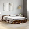 Image de vidaXL Cadre de lit avec tiroirs sans matelas chêne fumé 150x200 cm