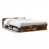 Image de vidaXL Cadre de lit avec tiroirs sans matelas chêne fumé 135x190 cm
