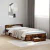 Image de vidaXL Cadre de lit avec tiroir sans matelas chêne fumé 90x190 cm