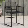 Image de vidaXL Chaises de jardin lot de 4 - Noir résine tressée