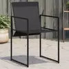 Image de vidaXL Chaises de jardin 4 pcs - Noir acier et textilène