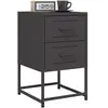 Image de vidaXL Tables de chevet 2 pcs - Noir
