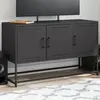 Image de vidaXL Meuble TV noir 100,5x39x60,5 cm acier