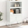 Image de vidaXL Buffet haut 68,5x38,5x123,5 cm - Blanc