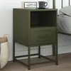 Image de vidaXL Table de Chevet Vert Olive Industriel