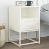 Image de vidaXL Table de chevet blanc - Acier 36x39x60,5 cm