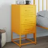 Image de vidaXL Table de chevet industriel Jaune moutarde