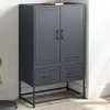 Image de vidaXL Buffet haut anthracite 68x39x111,5 cm acier
