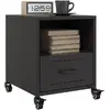 Image de vidaXL Tables Chevet Noir Acier