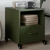 Image de vidaXL Table de chevet - Vert olive