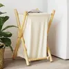 Image de vidaXL Panier à linge Bambou Blanc Crème