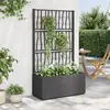 Image de vidaXL Jardinière avec Treillis Gris Foncé