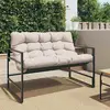 Image de vidaXL Banc de jardin avec coussin taupe 113 cm acier