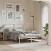 Image de vidaXL Cadre de lit métal sans matelas et tête de lit blanc 140x190 cm