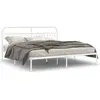 Image de vidaXL Cadre de lit métal sans matelas et tête de lit blanc 193x203 cm