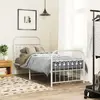 Image de vidaXL Cadre de lit métal sans matelas avec pied de lit blanc 75x190cm