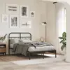 Image de vidaXL Cadre de lit métal sans matelas avec tête de lit noir 120x190cm